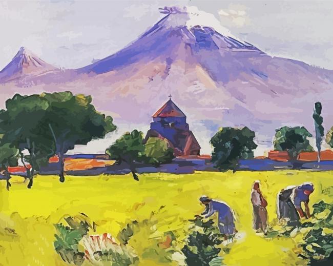 Ararat And Saint Hripsime Church Saryan paint by number