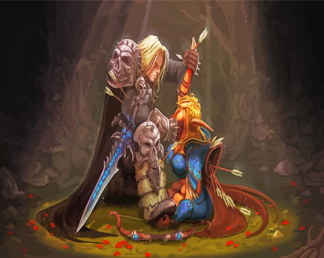 Arthas Menethil And Sylvanas paint by number