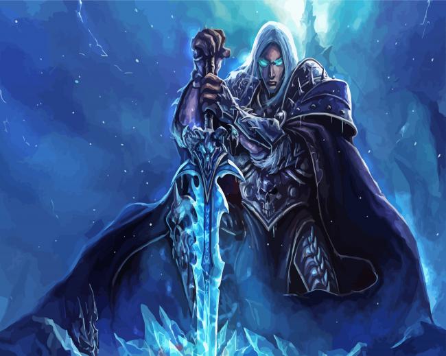 Arthas Menethil With His Sword paint by number