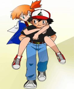 Ash And Misty Pokemon paint by number