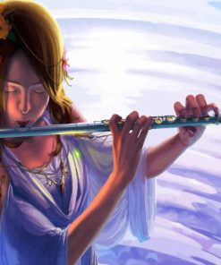 Asian Flute Player Animation paint by numbers
