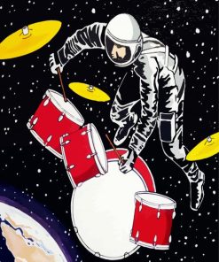 Astronaut Drumer paint by numbers