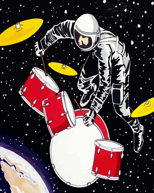 Astronaut Drumer paint by numbers