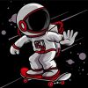 Astronaut Skateboarder paint by numbers