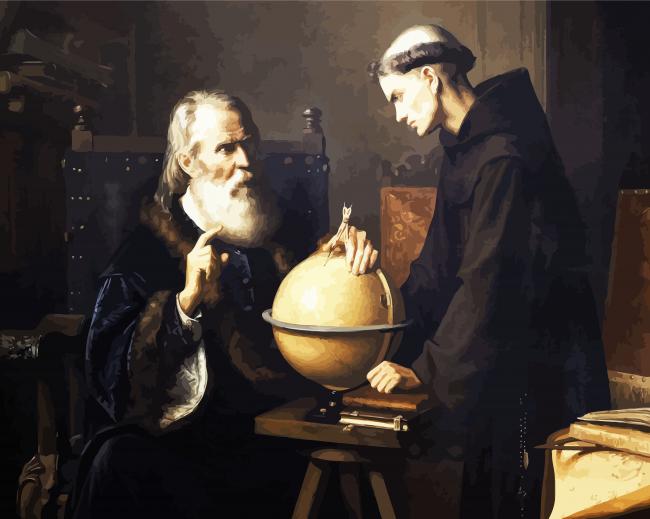 Astronomer Galileo Galilei paint by numbers