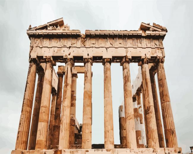 Athens Parthenon Monument paint by number