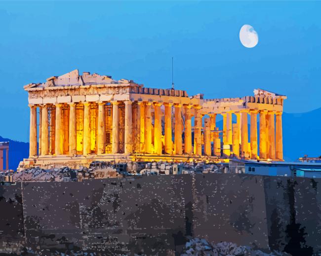Athens Parthenon paint by number