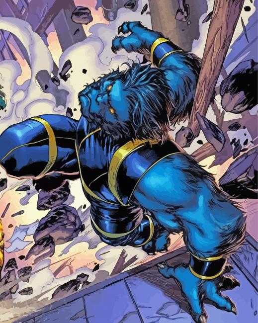 Beast X Men Marvel paint by numbers