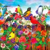 Flying Birds And Flowers paint by numbers