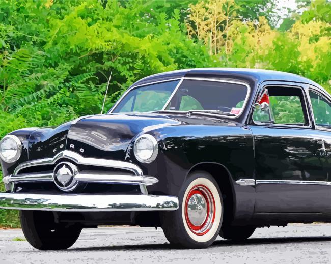 Black 1949 Ford paint by numbers