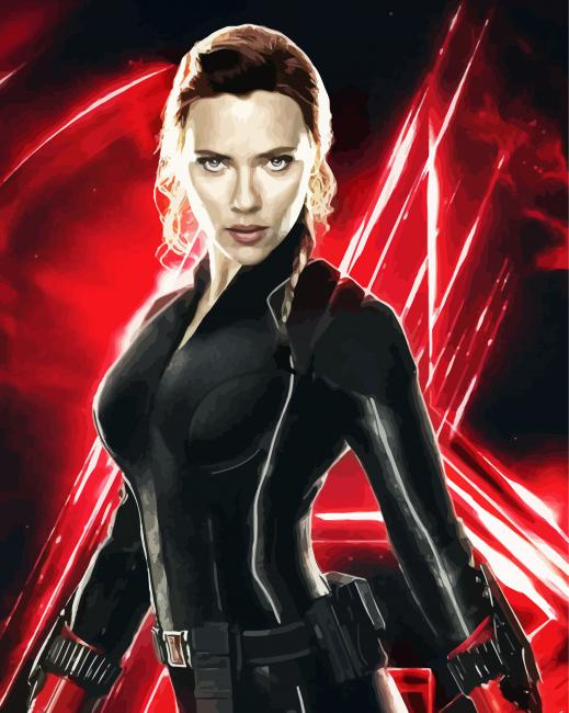 Black Widow Scarlett Johansson paint by number