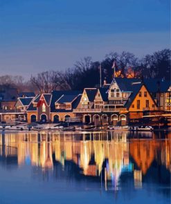 Boathouse Row paint by numbers