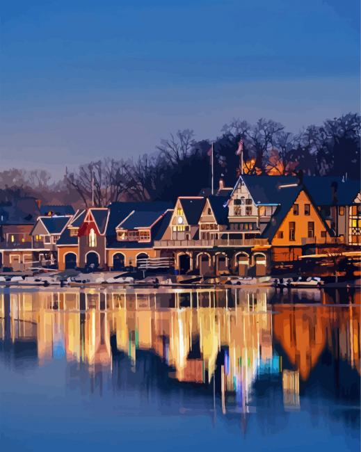 Boathouse Row paint by numbers