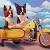 Boston Terrier Riding A Motorcycle Arts paint by numbers