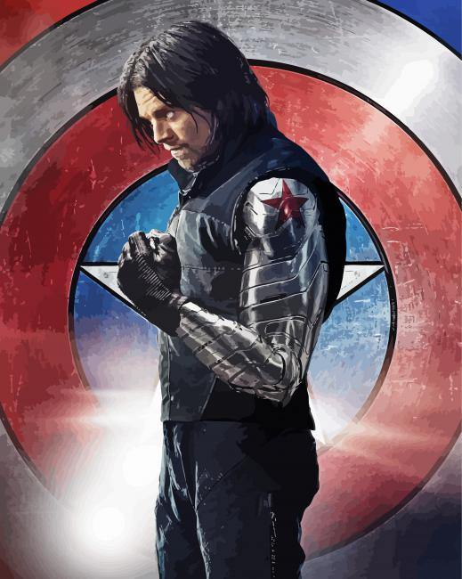 Bucky Barnes Camptain America paint by numbers