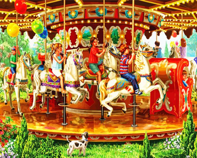 Carousel Ride paint by number