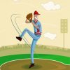 Cartoon Baseball Pitcher paint by number