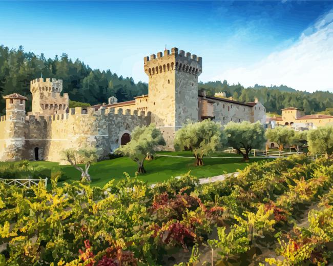 Castello Di Amorosa Napa paint by numbers
