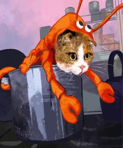 Cat And Lobster Art paint by numbers