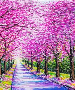 Cherry Blossom Path paint by numbers