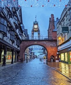 Chester England Eastgate Clock paint by numbers