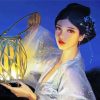 Chinese Girl With Lantern paint by number