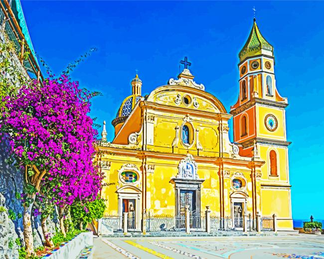 Church Of Saint Januarius Praiano Italy paint by number
