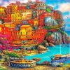 Cinque Terre Buildings paint by number