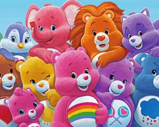 Colorful Carebears paint by numbers