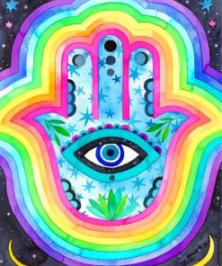 Colorful Hamsa paint by number