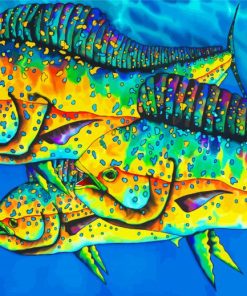 Colorful Mahi Mahi Fish paint by numbers