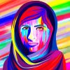 Colorful Malala Yousafzai paint by numbers