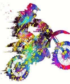 Colorful Motocross paint by number