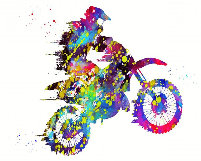 Colorful Motocross paint by number