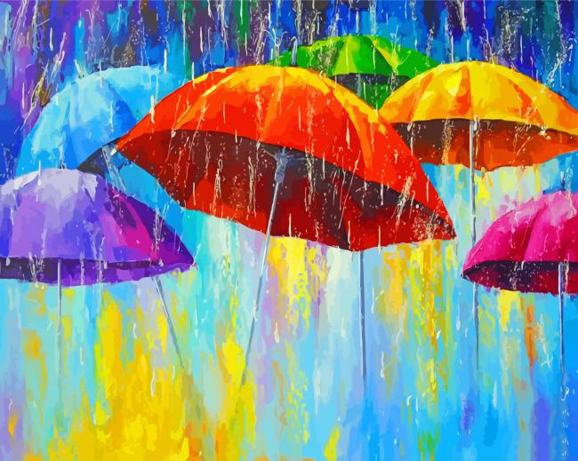 Colorful Umbrellas paint by numbers