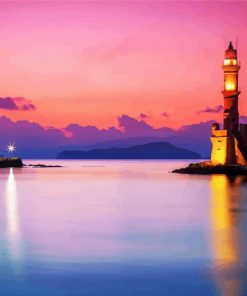 Crete Chania Lighthouse paint by numbers
