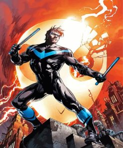 DC Comic Nightwing Hero paint by number