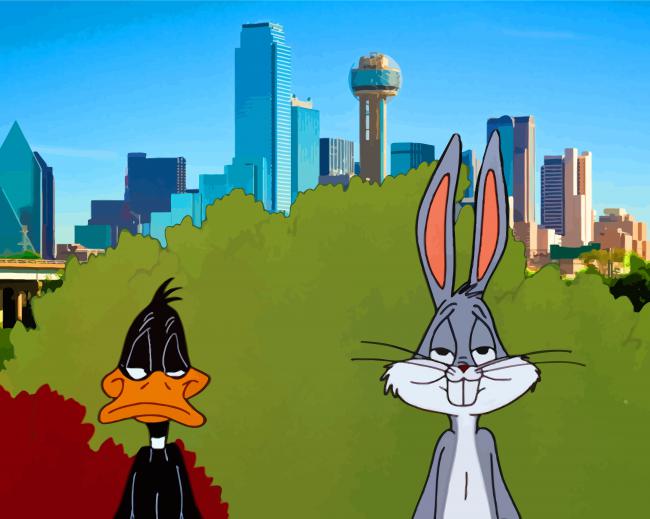Daffy Duck And Bugs Bunny paint by numbers