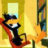 Daffy Duck Sitting In The Desk paint by numbers