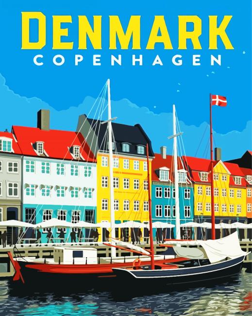 Denmark Copenhagen Poster paint by number