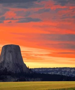 Devils Tower At Sunset paint by numbers