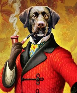 Dog Smoking Pipe paint by number