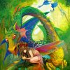 Dragon And Fairy Art paint by numbers
