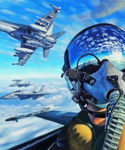Fighter Aircraft Pilot paint by numbers