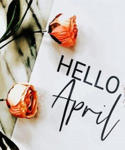 Flowers Hello April paint by number