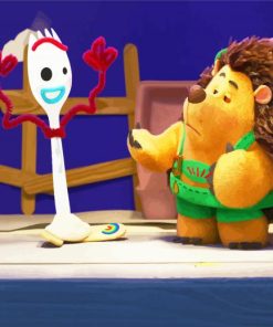 Forky And Hedgehog Toy Story Anime paint by numbers