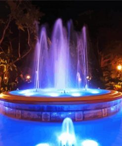 Fountain Marbella By Night paint by numbers