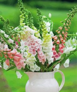Foxglove Plant Vase paint by numbers