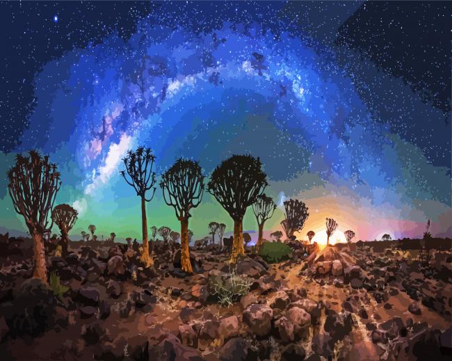 Galaxy Sky Namibia paint by number