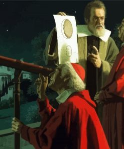 Galileo Galilei With Telescope paint by numbers